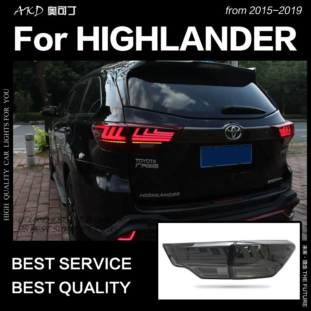 AKD Car Styling For Toyota Highlander Tail Lights 2015 Kluger LED Tail