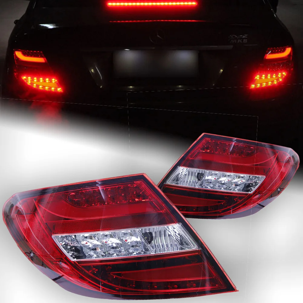 AKD Car Styling for Benz W204 Tail Lights 2007-2013 C180 C200 C220 C300 LED Tail Lamp DRL Signal Brake Reverse Auto Accessories