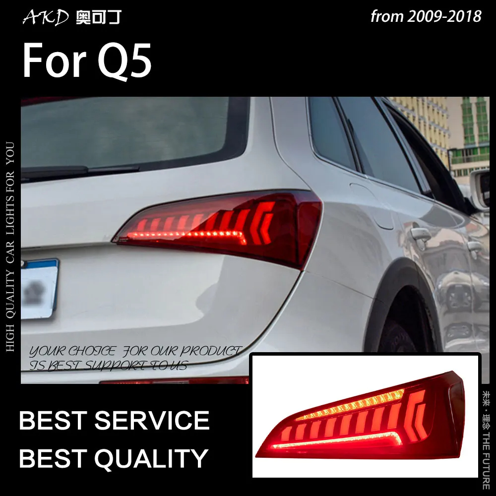 AKD Car Styling Tail Lamp for Audi Q5 Tail Lights 2014-2018 Q5 LED Tail Light Rear Lamp turn Signal Dynamic Auto DRL Accessories