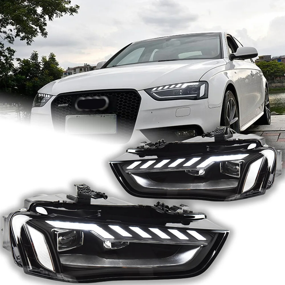 AKD Car Styling Head Lamp for Audi A4 Headlights 2013-2016 A4 B8 LED Headlight Projector Lens DRL Signal Automotive Accessories 2PCS