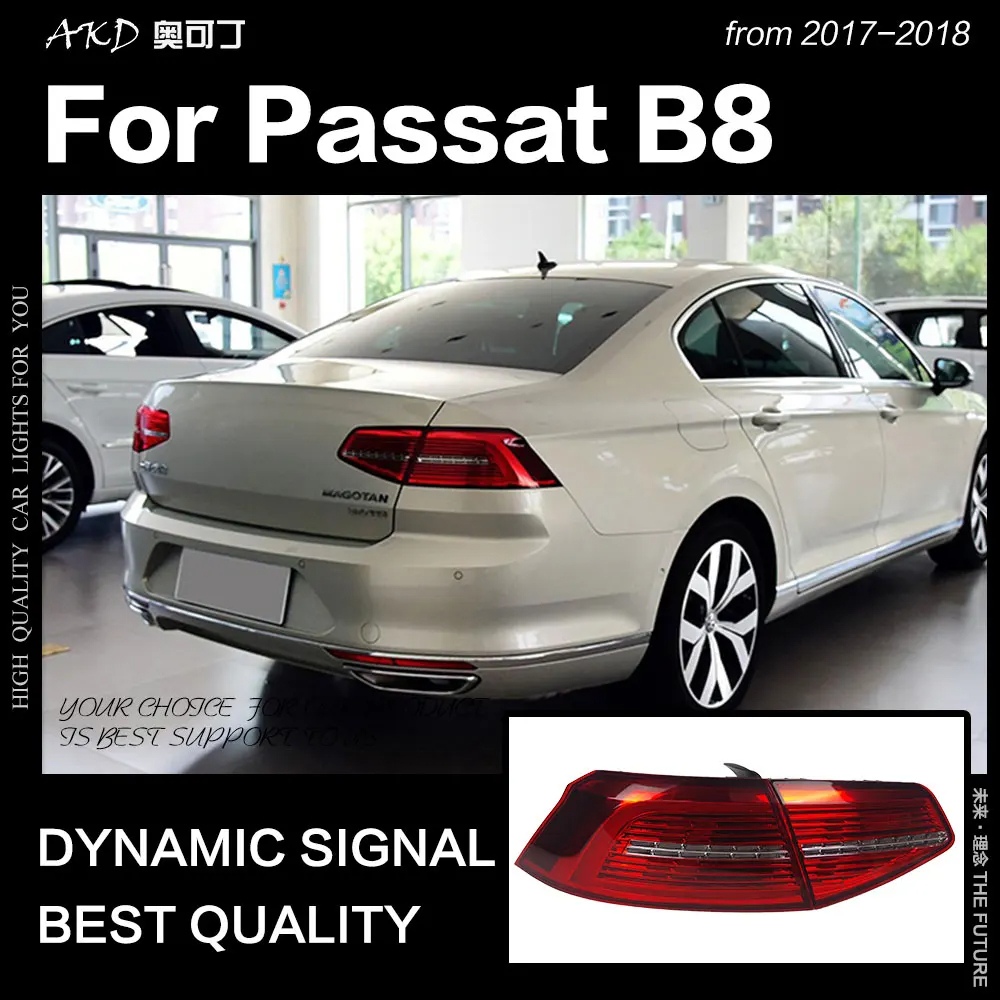 AKD Car Styling for VW Passat B8 Tail Lights 2017-2019 New Passat LED Tail Lamp LED DRL Dynami Signal Brake Reverse auto Accessories