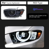 AKD Car Styling for Toyota Highlander Headlights 2007-2011 Highlander LED Headlight Kluger LED DRL High Low Beam LED Head Lamp Accessories