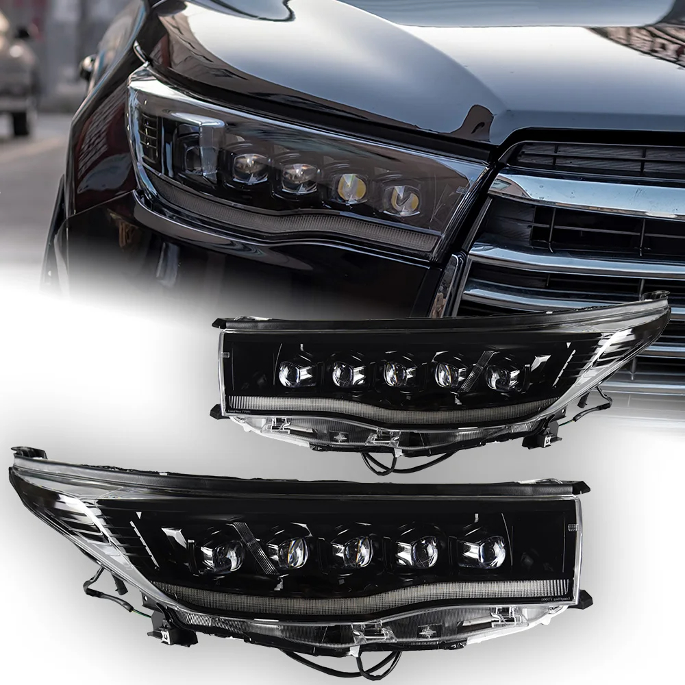 AKD Car Styling for Toyota Highlander Headlights 2015-2017 Highlander Headlight LED DRL Head Lamp LED Projector Lens Accessories