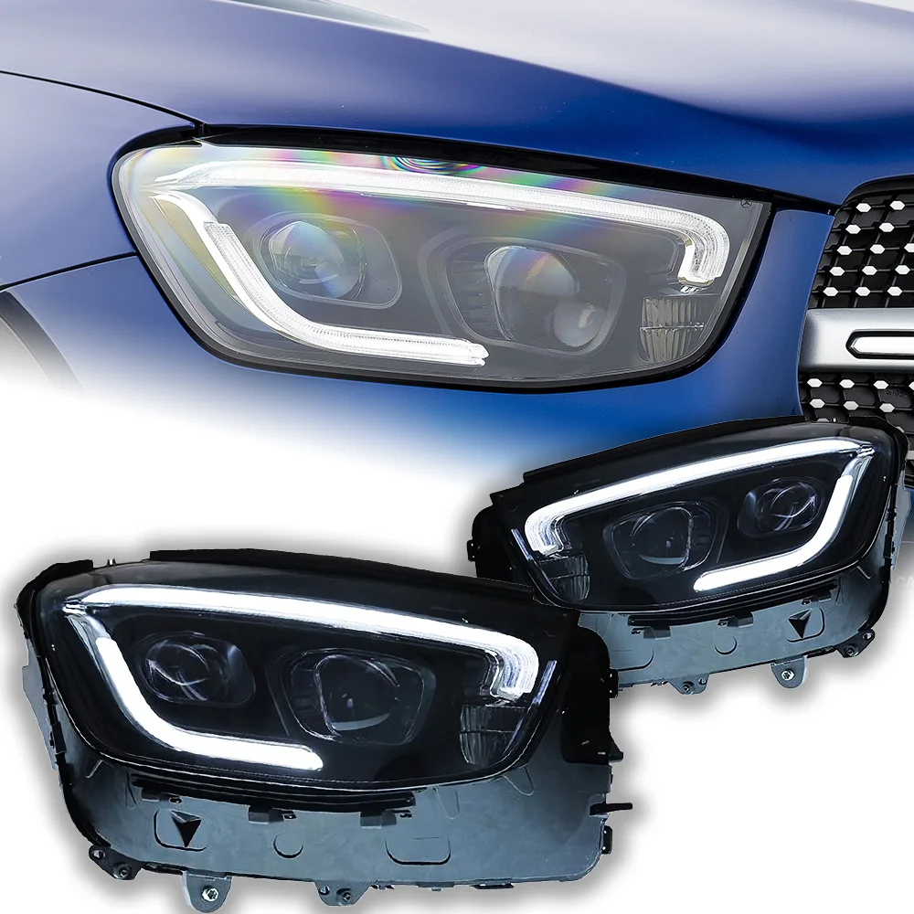 AKD Car Lights for BENZ GLC 2016-2022 W253 GLC300 GLC350 LED Auto Headlights Assembly Upgrade AMG Design Bifocal Lens Lamp Accessories