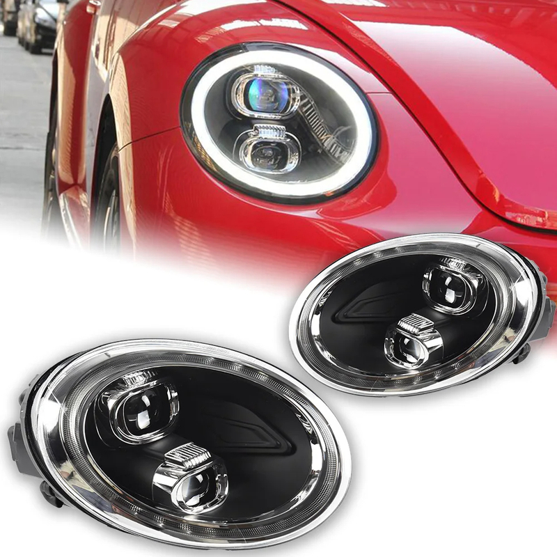 AKD Car Styling for VW Beetle Headlights 2013-2020 VW Beetle LED Headlight Projector Lens DRL Head Lamp High Low Beam Accessories