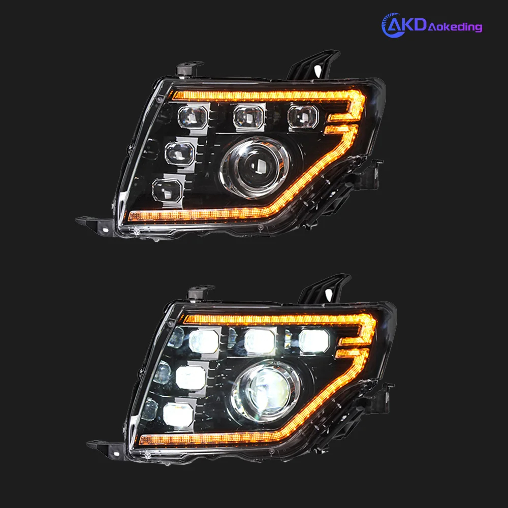 AKD Auto Parts For Pajero V97 Headlights 2009-2021 V93 V95 Styling LED Daytime Lights Dual Projector DRL Car Accesorios Facelift