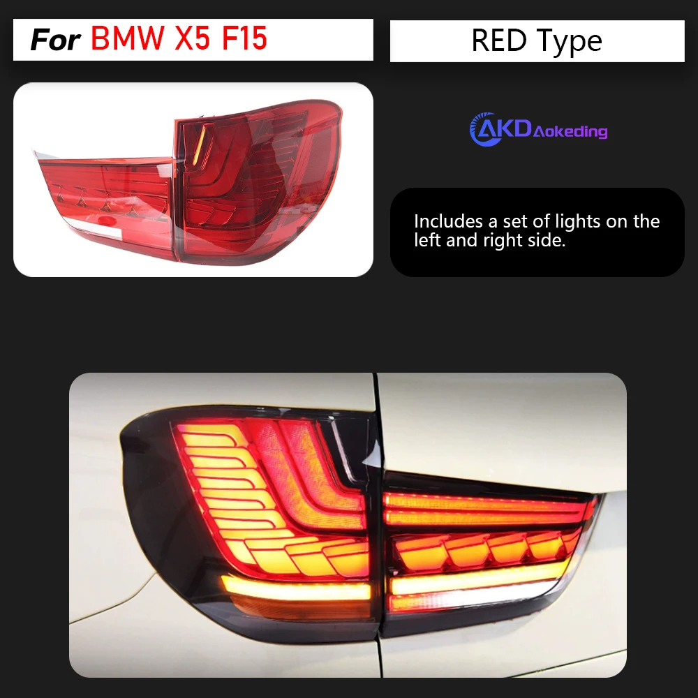 AKD Car Styling for BMW X5 Tail Lights 2014-2018 F15 LED Tail Lamp DRL Signal Brake Reverse auto Accessories