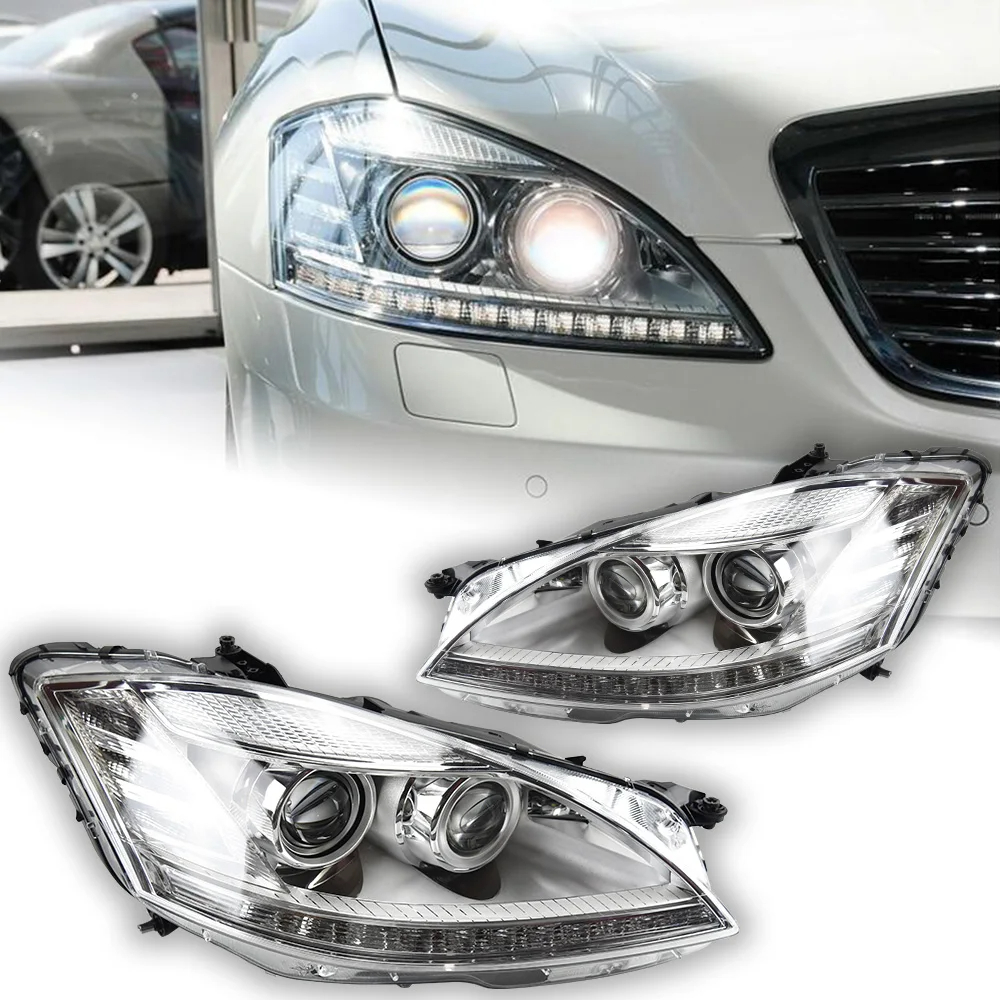 AKD Car Styling Headlights for W221 LED Headlight 2006-2009 S300 S350 S400 Head Lamp DRL Signal Projector Lens Automotive Accessorie