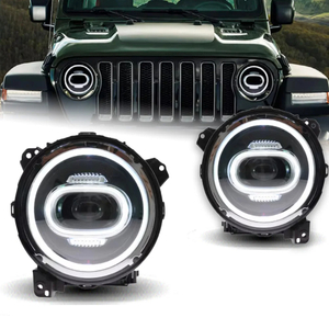 AKD Head Lamp for Jeep Wrangler LED Headlight 2018-2021 Headlights Wrangler DRL Turn Signal High Beam Angel Eye Projector Lens