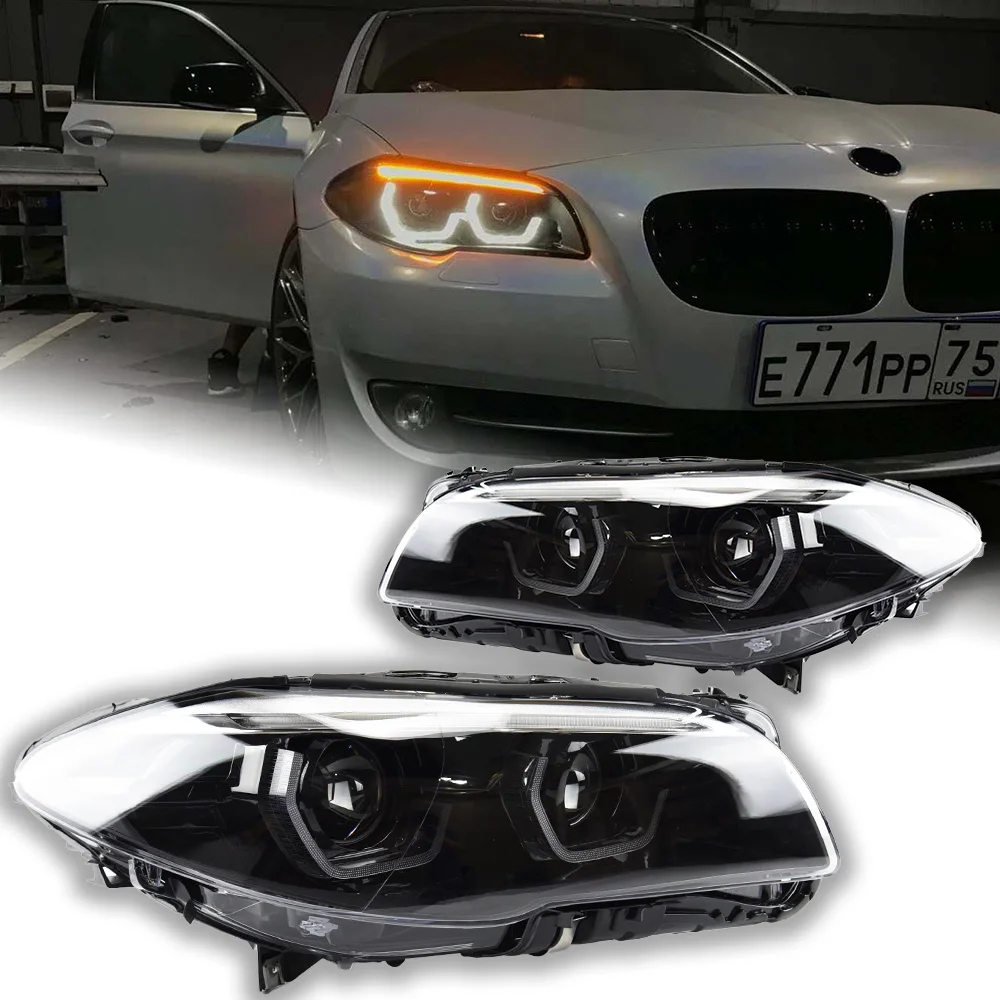 AKD Car Styling Head Lamp for BMW F10 Headlights 2010-2016 520i 525i 530i F18 LED Headlight DRL Projector Lens Auto Accessories