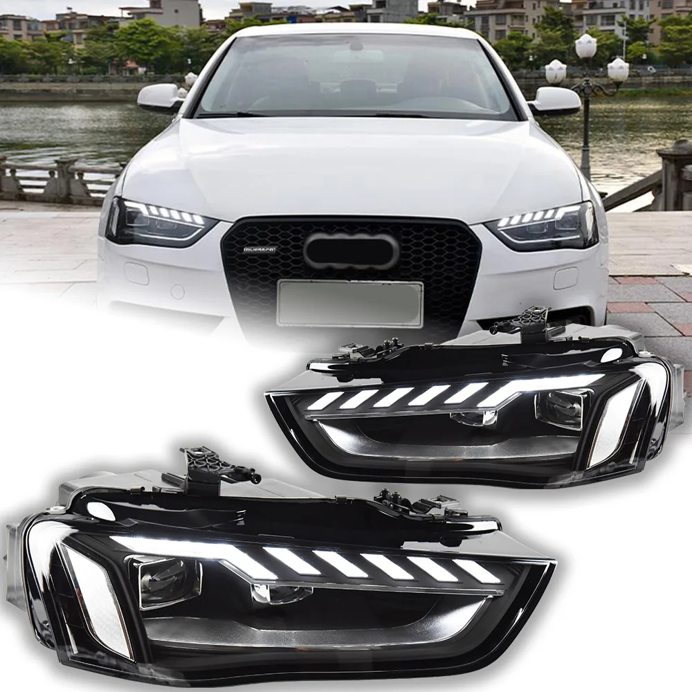 AKD Car Styling Head Lamp for Audi A4 Headlights 2013-2016 A4 B8 LED Headlight Projector Lens DRL Signal Automotive Accessories 2PCS