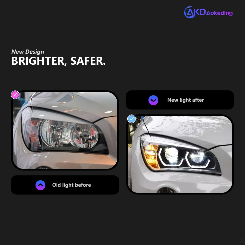 AKD Car Styling Head Lamp for BMW X1 E84 LED Headlight Projector Lens 2011-2015 AngelEye DRL Hid Bi Xenon Automotive Accessories