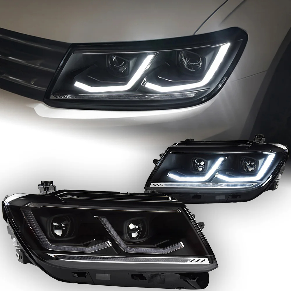 Car Lights for VW Tiguan L 2017-2021 LED Auto Headlight Assembly Upgrade 2022 Style Design LHD RHD Bicofal Lens Tools Accessories