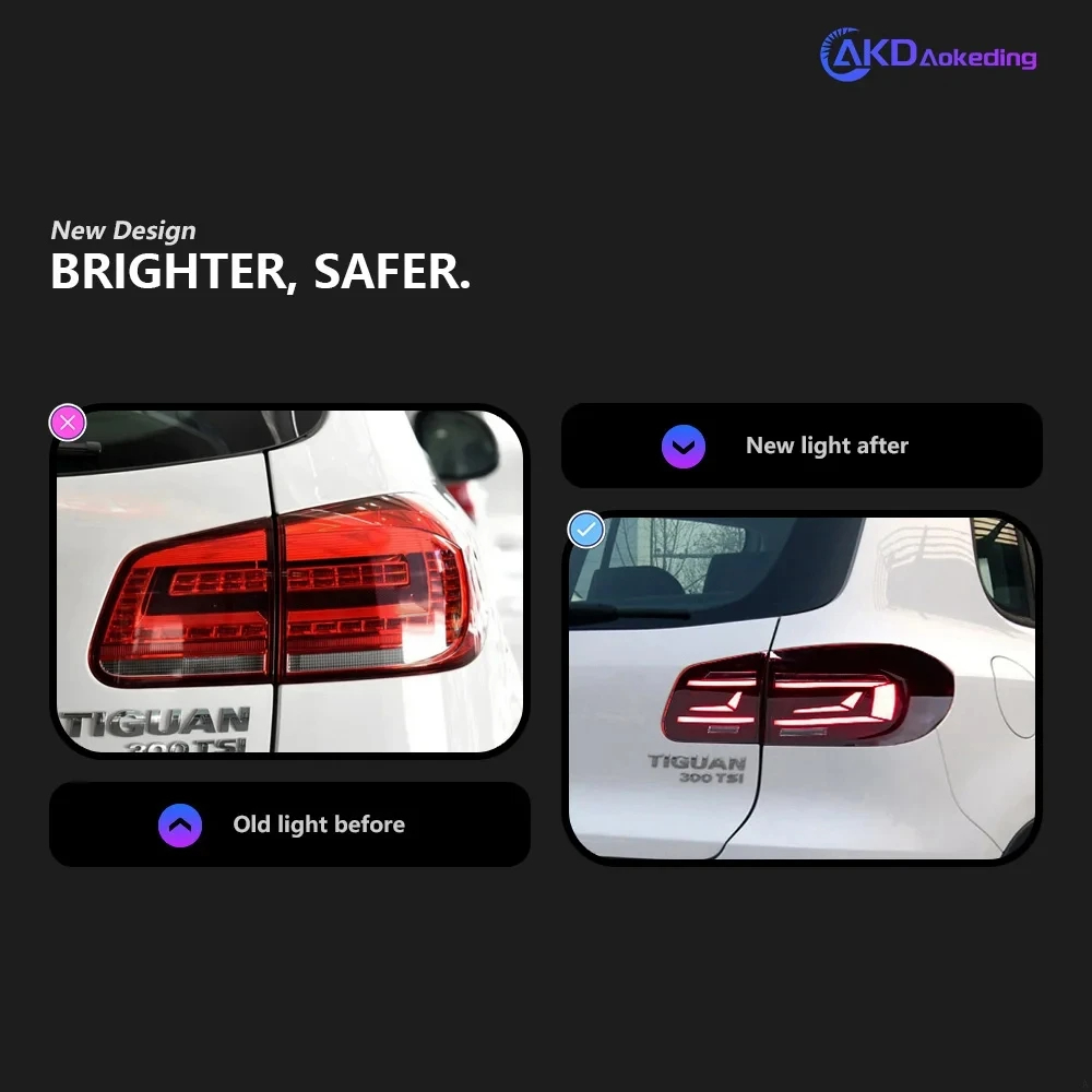 AKD Car Styling for VW Tiguan Tail Lights 2013-2016 Tiguan LED Tail Lamp LED DRL Dynami Signal Brake Reverse auto Accessories