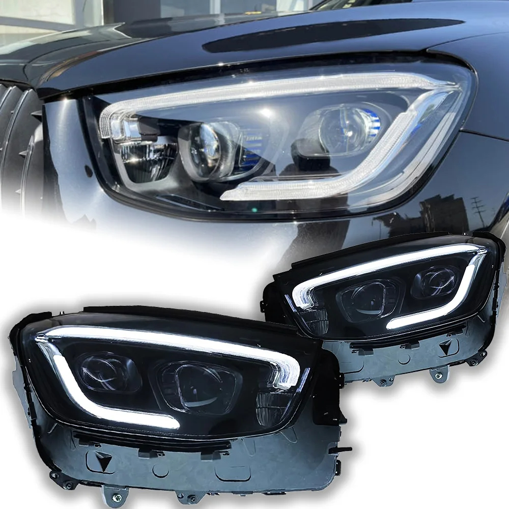 AKD Car Lights for BENZ GLC 2016-2022 W253 GLC300 GLC350 LED Auto Headlights Assembly Upgrade AMG Design Bifocal Lens Lamp Accessories