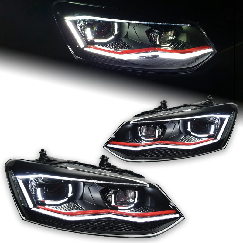 AKD Car Styling for VW Polo Headlights 2009-2018 LED Headlight Angel Eye Design DRL Hid Head Lamp Bi Xenon Beam Accessories