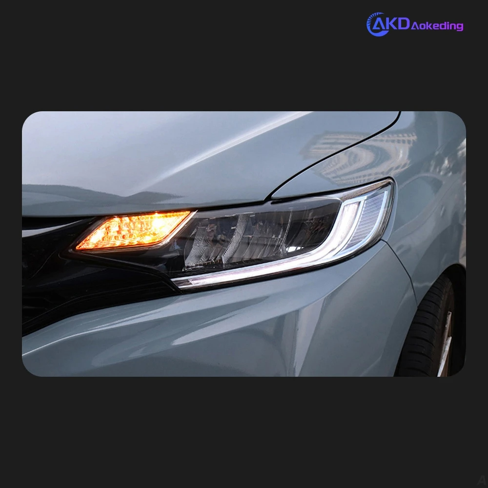 AKD Car Styling Head Lamp for Honda Fit Headlights 2014-2020 Jazz LED Headlight DRL Angel Eye Hid Bi Xenon Auto Accessories