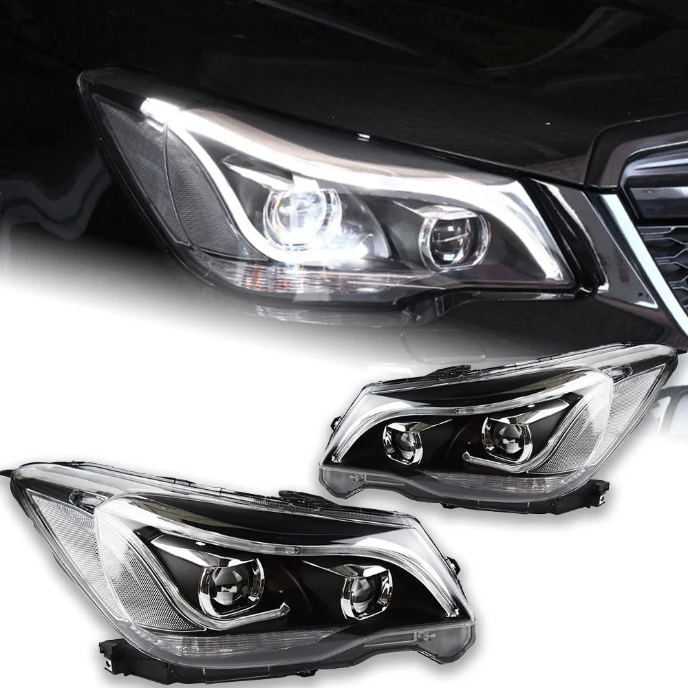 AKD Car Styling Head Lamp for Subaru Forester Headlights 2013-2016 Forester LED Headlight Angel Eye DRL Hid Bi Xenon Auto Accessories