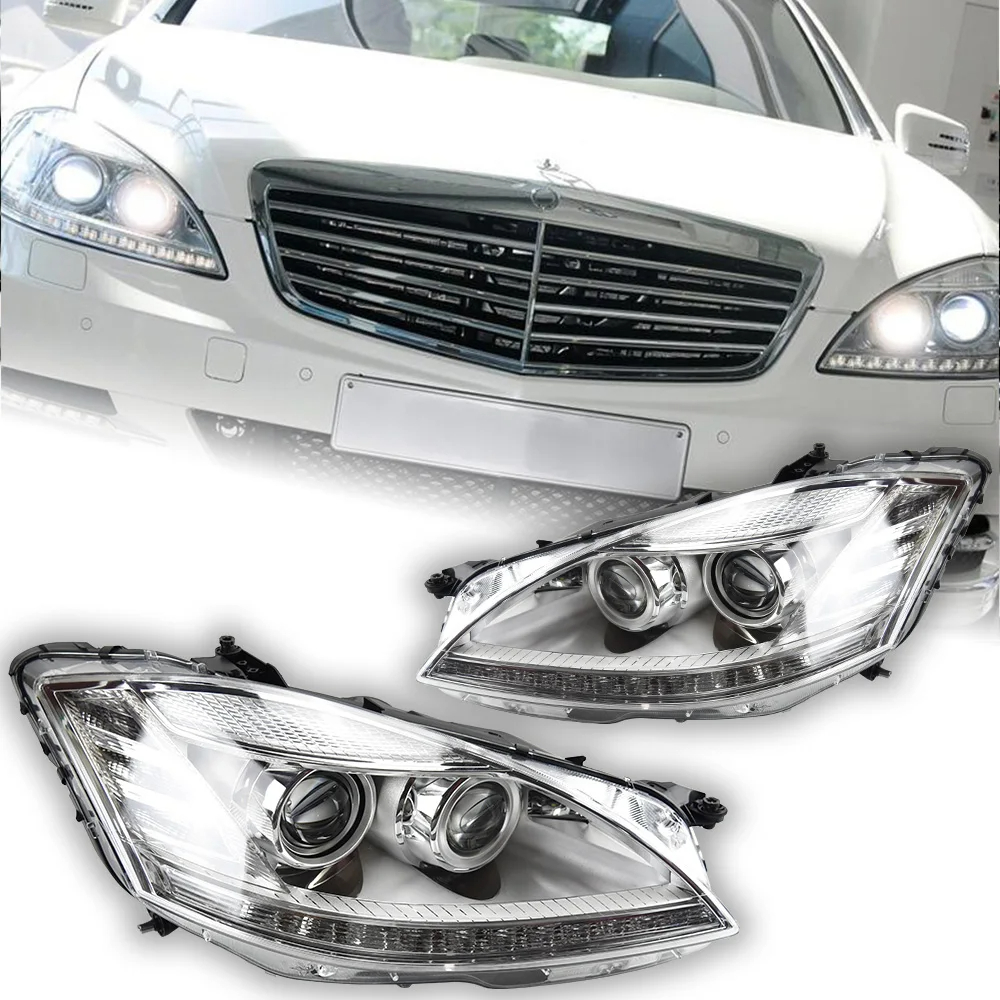 AKD Car Styling Headlights for W221 LED Headlight 2006-2009 S300 S350 S400 Head Lamp DRL Signal Projector Lens Automotive Accessorie