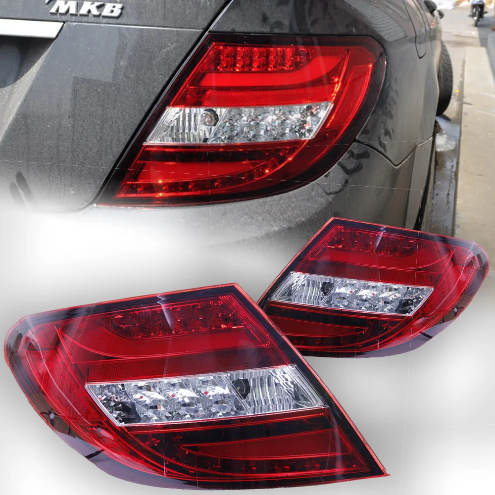 AKD Car Styling for Benz W204 Tail Lights 2007-2013 C180 C200 C220 C300 LED Tail Lamp DRL Signal Brake Reverse Auto Accessories