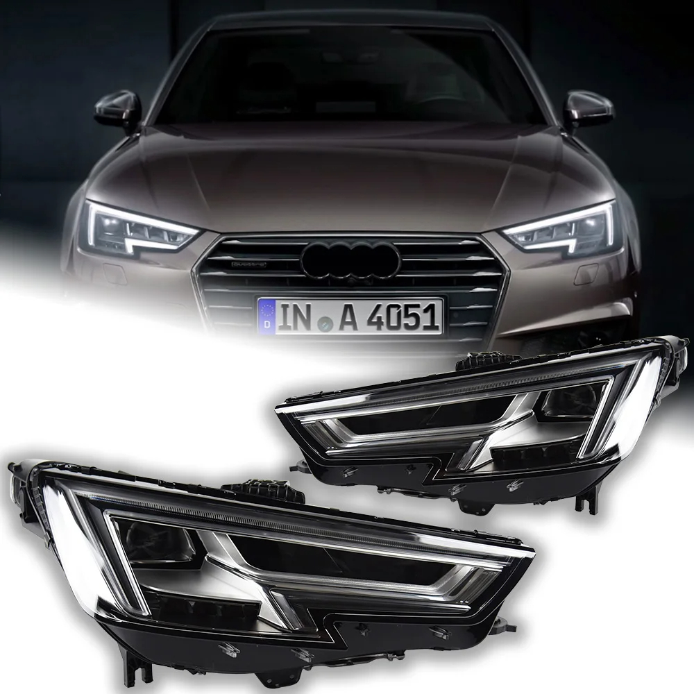 AKD Car Styling for Audi A4 B9 Headlights 2017-2020 A4L LED Headlight Projector Lens DRL Head Lamp Automotive Accessories