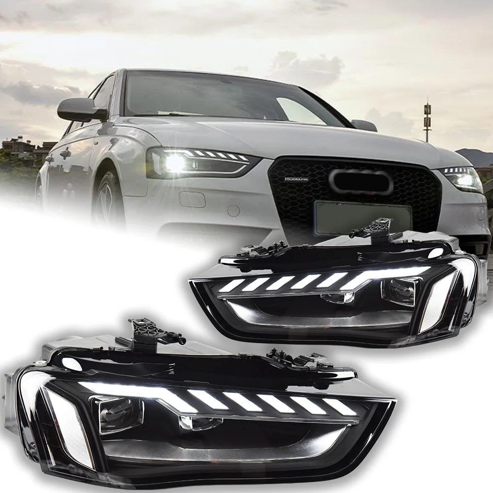 AKD Car Styling Head Lamp for Audi A4 Headlights 2013-2016 A4 B8 LED Headlight Projector Lens DRL Signal Automotive Accessories 2PCS