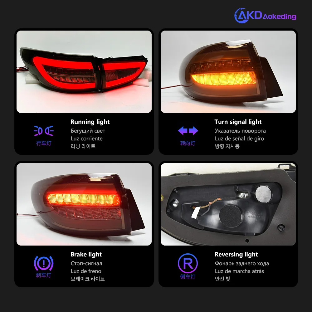 AKD Car Styling for Mazda 6 Atenza LED Tail Light 2013-2019 New Mazda6 LED Tail Lamp LED DRL Signal Brake Reverse auto Accessories