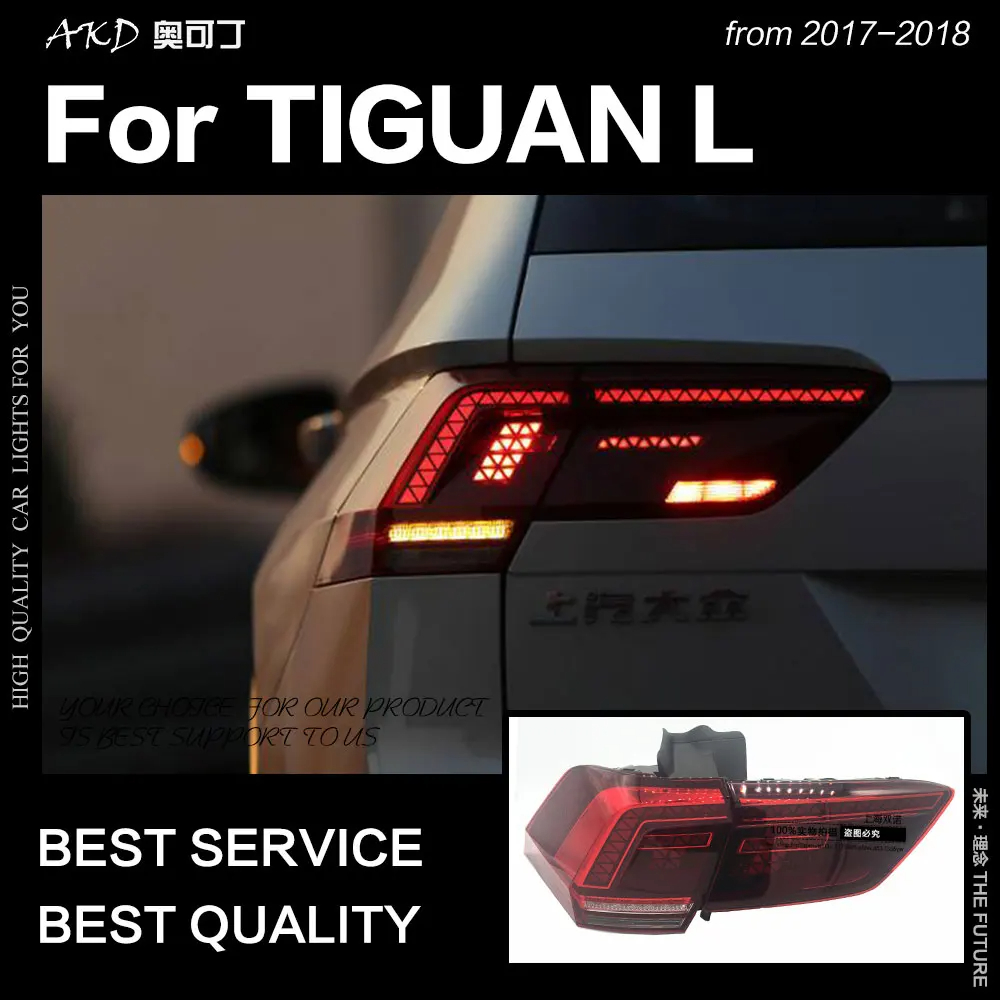 AKD Car Styling Taillight for Tiguan Tail Lights 2017-2020 New Tiguan LED Tail Light Rear Lamp DRL Brake Reverse auto Accessories