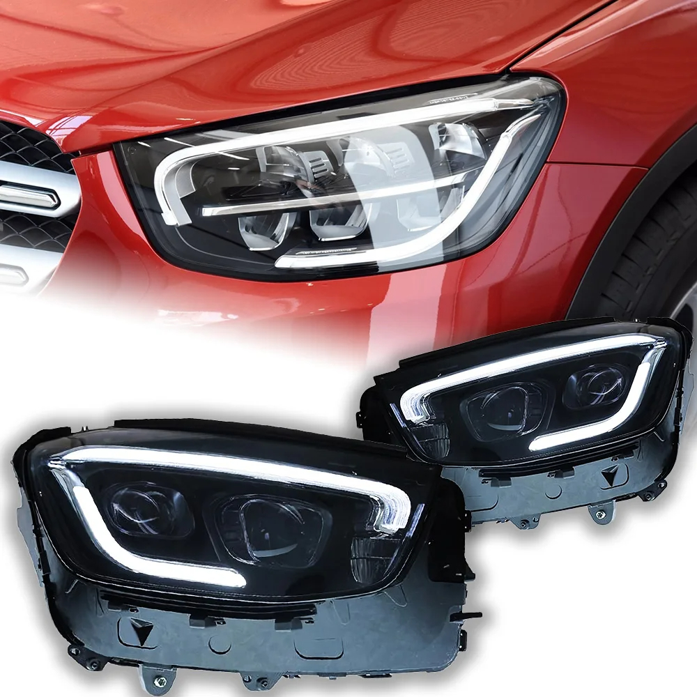 AKD Car Lights for BENZ GLC 2016-2022 W253 GLC300 GLC350 LED Auto Headlights Assembly Upgrade AMG Design Bifocal Lens Lamp Accessories