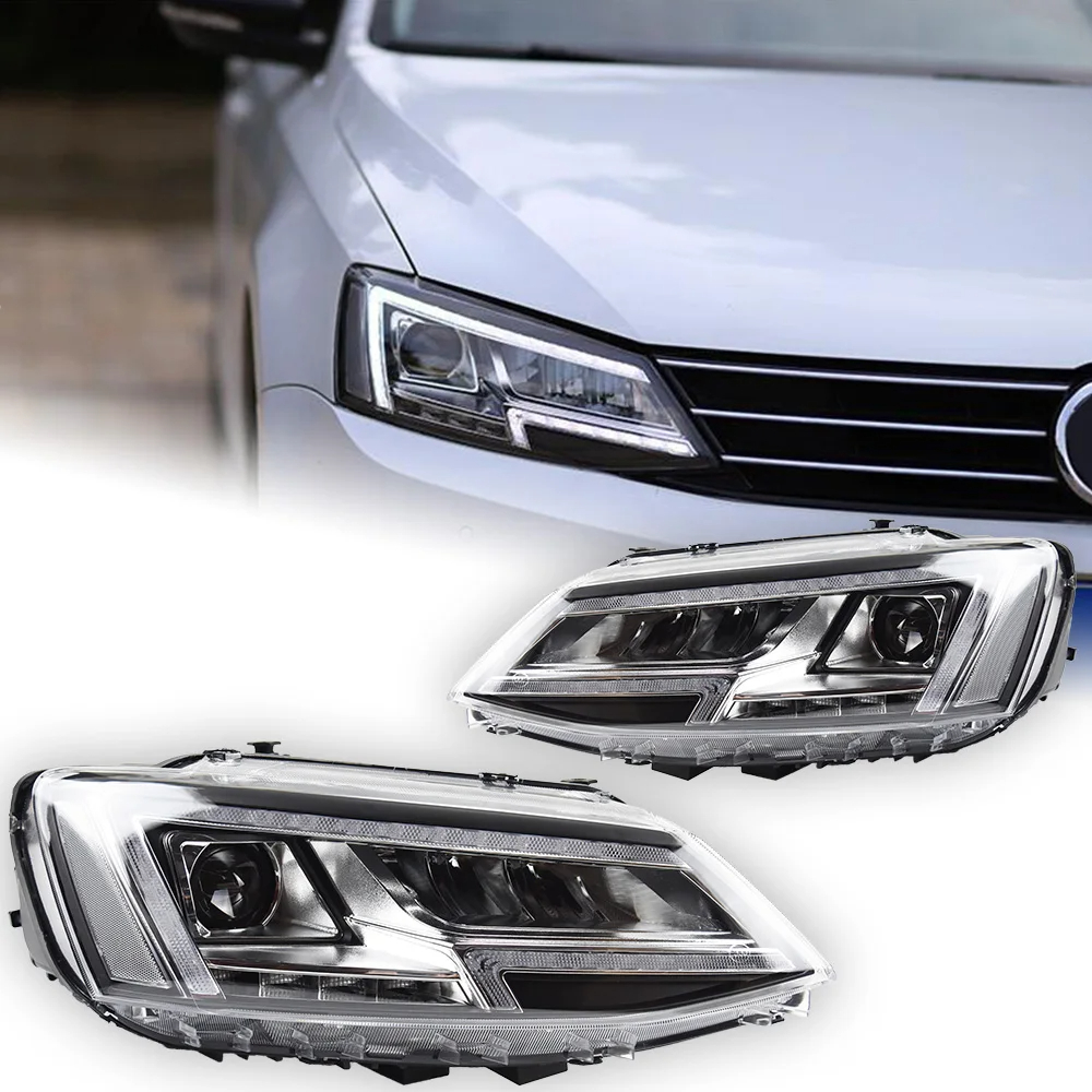 AKD Car Styling Head Lamp for VW Jetta Mk6 LED Headlight Projector 2012 Lens Animation Dynamic Signal DRL Automotive Accessories