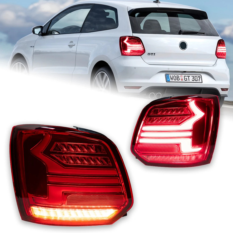 AKD Car Styling for VW Polo Tail Light 2010-2019 Polo LED Tail Lamp LED DRL Dynamic Signal Brake Reverse auto Accessories