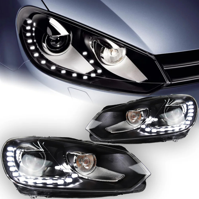 AKD Car Styling for VW Golf 6 LED Headlight 2009-2012 R20 Design Golf LED DRL Hid Head Lamp Angel Eye Bi Xenon Beam Accessories