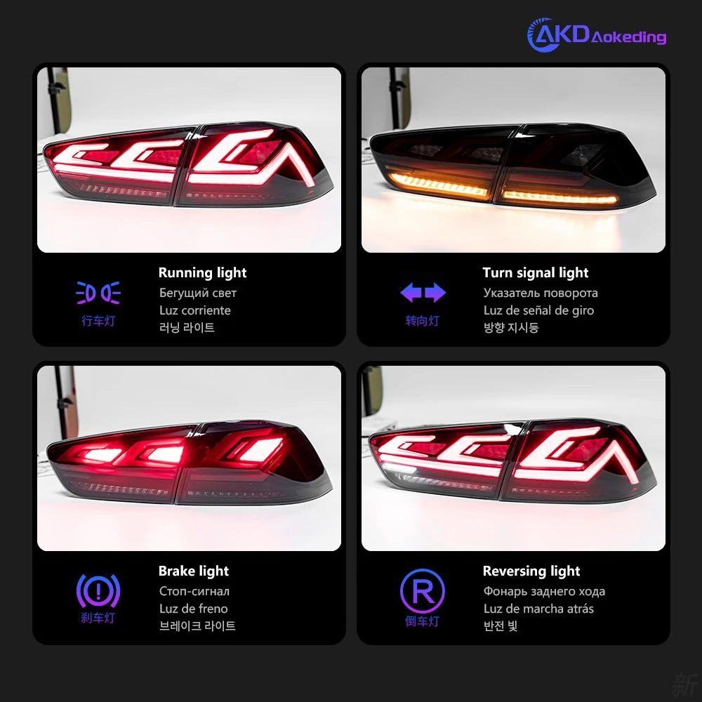 AKD Car Styling Tail Lamp for Mitsubishi Lancer LED Tail Light 2008-2017 Lancer EX LED DRL Signal Brake Reverse auto Accessories