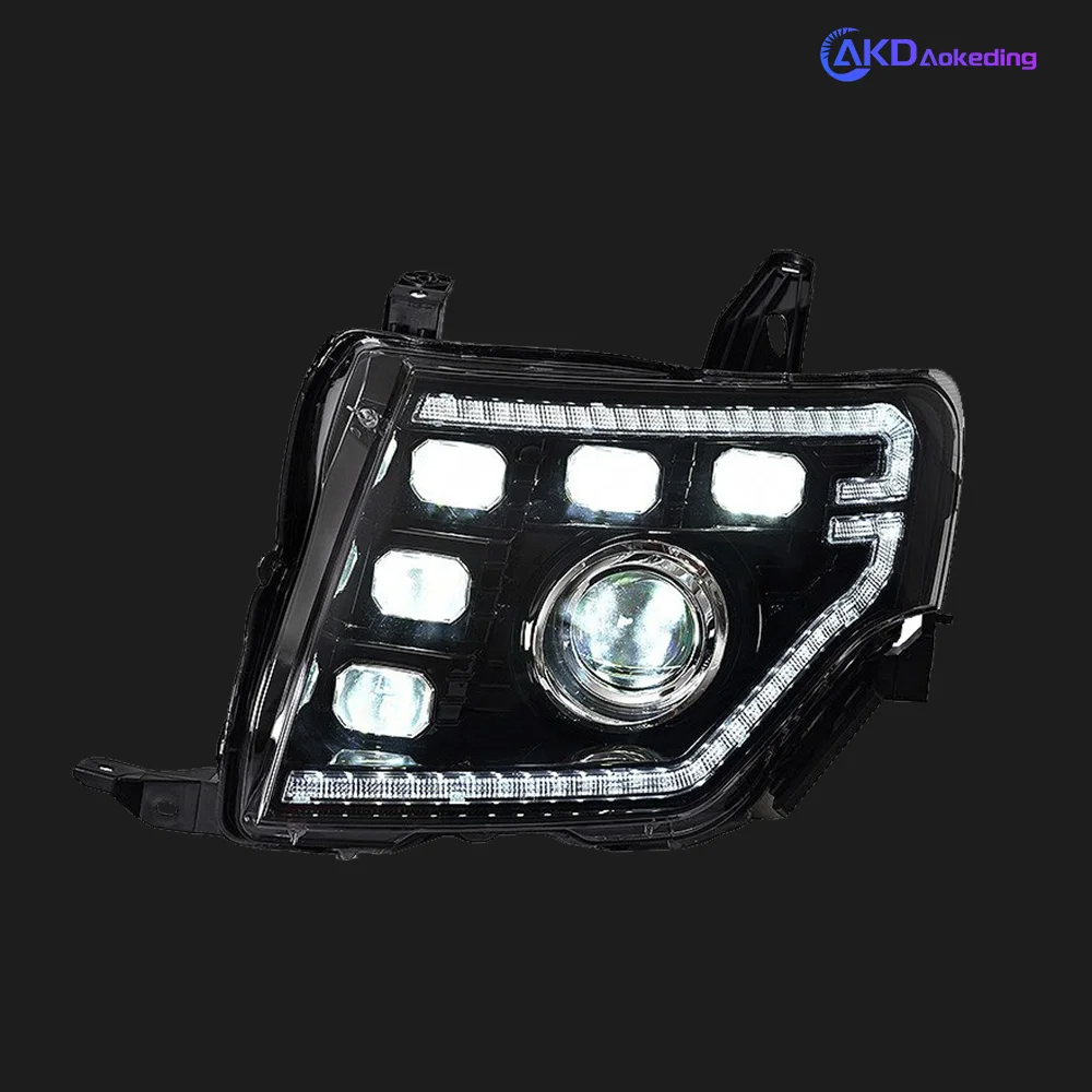 AKD Auto Parts For Pajero V97 Headlights 2009-2021 V93 V95 Styling LED Daytime Lights Dual Projector DRL Car Accesorios Facelift