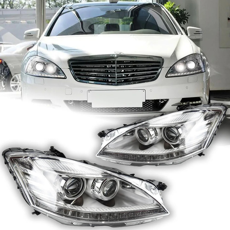 AKD Car Styling Headlights for W221 LED Headlight 2006-2009 S300 S350 S400 Head Lamp DRL Signal Projector Lens Automotive Accessorie