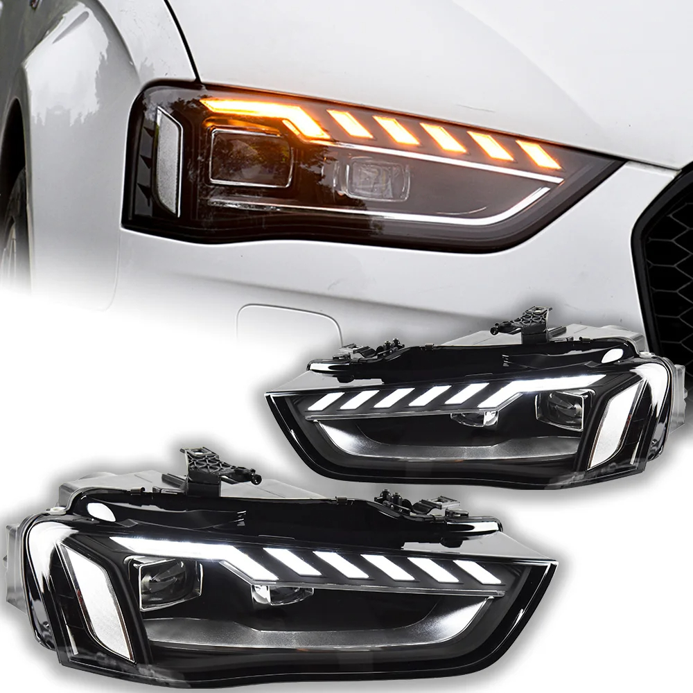 AKD Car Styling Head Lamp for Audi A4 Headlights 2013-2016 A4 B8 LED Headlight Projector Lens DRL Signal Automotive Accessories 2PCS