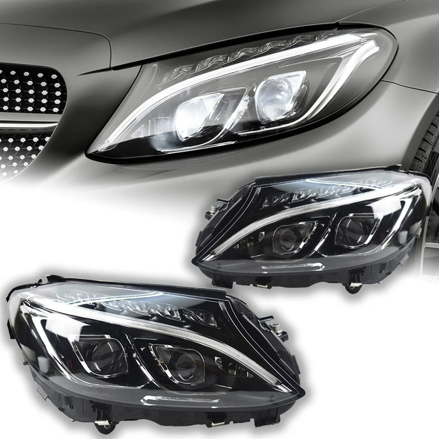 AKD Car Styling Headlights for Benz W205 C63 LED Headlight 2015-2018 Head Lamp DRL Signal Projector Lens Automotive Accessories