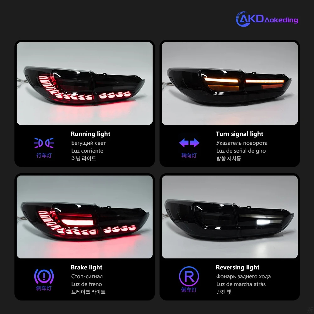 AKD Car Accessories Rear Lamp for Mazda 6 LED Tail Light 2012-2020 Mazda6 Atenza Taillights LED DRL Signal Brake Reverse auto