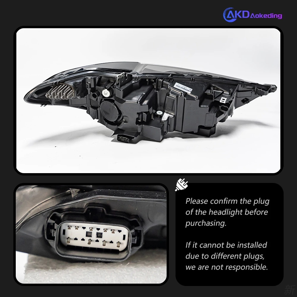 AKD Car Styling for Ford Fusion Headlights 2017-2020 Mondeo US Version EU version LED Headlight Dynamic Signal Animation DRL Bi Xenon Auto Accessories