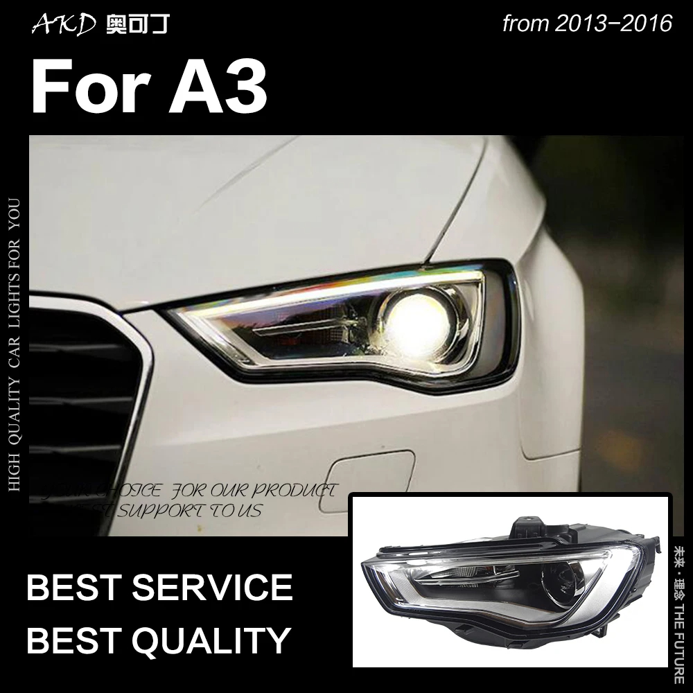 AKD Car Styling for A3 Headlights 2013-2016 Upgrade S3 All LED Headlight DRL Hid Head Lamp Angel Eye Bi Xenon Beam Accessories