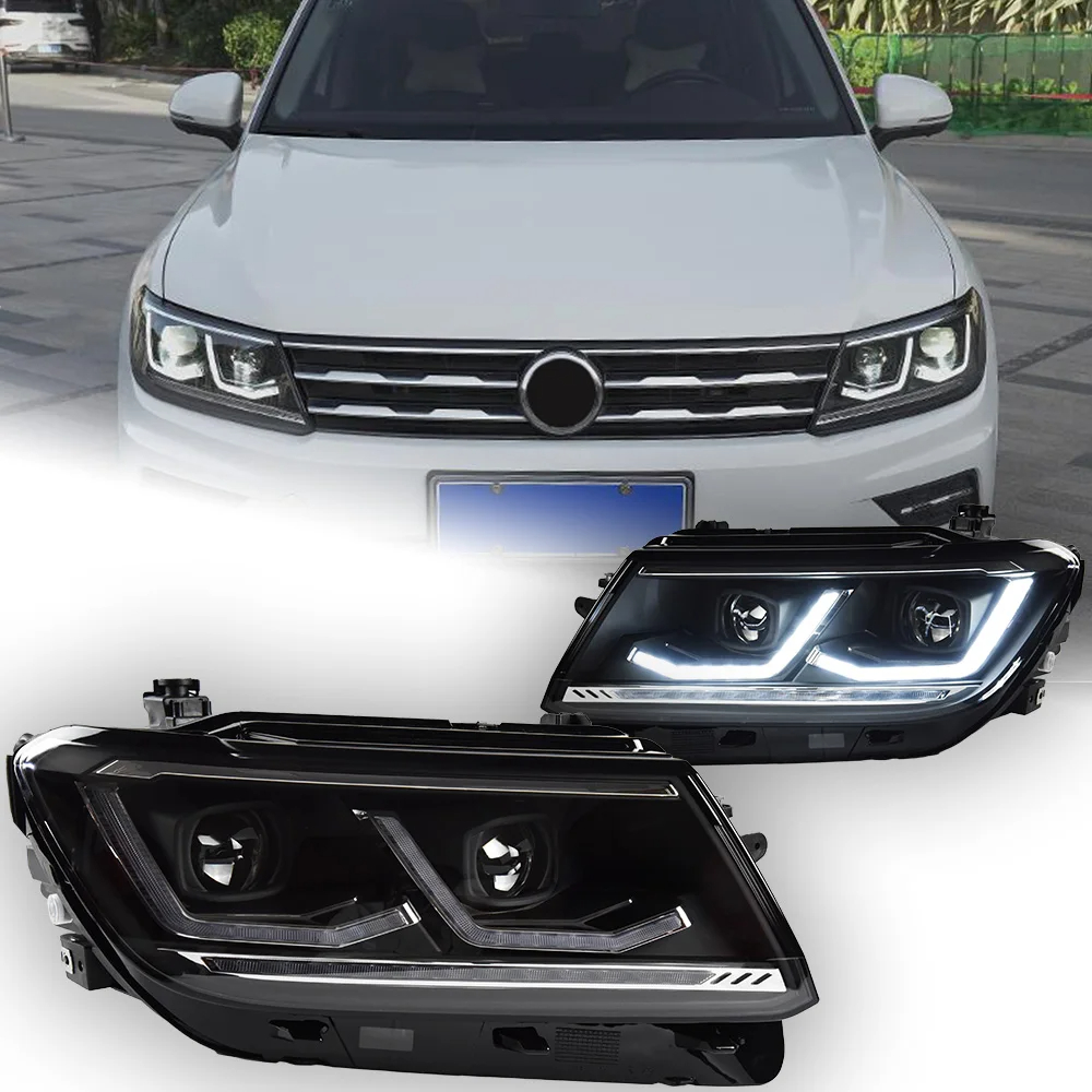 Car Lights for VW Tiguan L 2017-2021 LED Auto Headlight Assembly Upgrade 2022 Style Design LHD RHD Bicofal Lens Tools Accessories