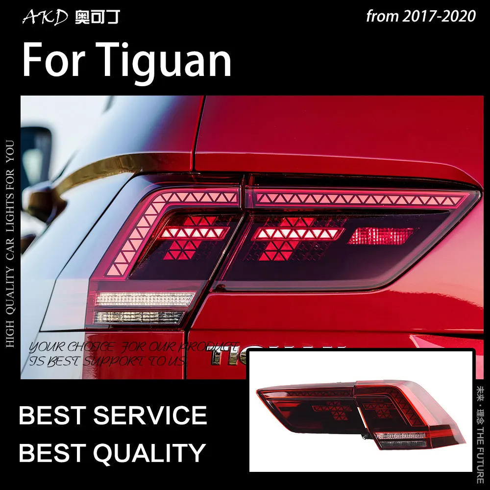 AKD Car Styling Taillight for Tiguan Tail Lights 2017-2020 New Tiguan LED Tail Light Rear Lamp DRL Brake Reverse auto Accessories