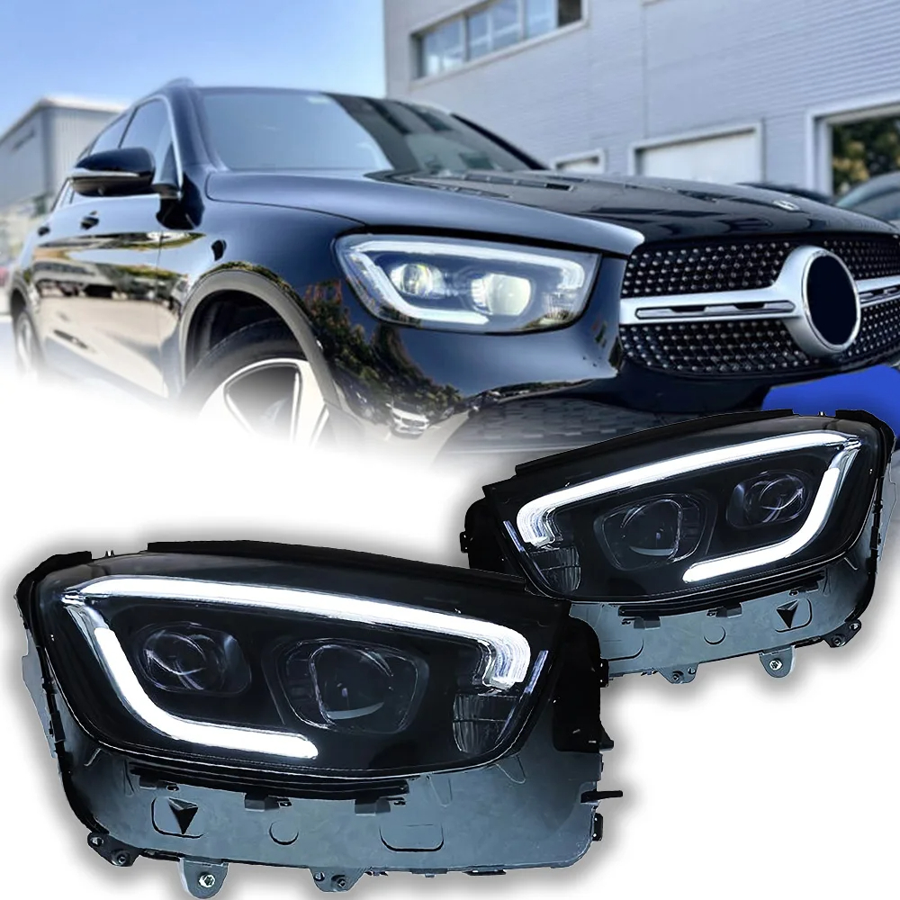 AKD Car Lights for BENZ GLC 2016-2022 W253 GLC300 GLC350 LED Auto Headlights Assembly Upgrade AMG Design Bifocal Lens Lamp Accessories