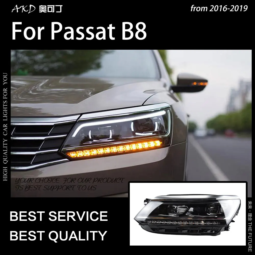 AKD Car Styling for VW Passat B8 Headlights 2016-2019 Passat US Version LED Headlight DRL Hid Head Lamp Angel Eye Bi Xenon Accessories