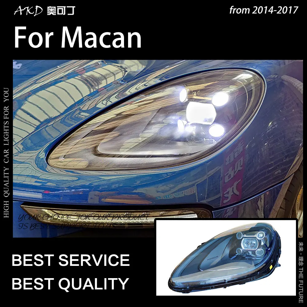 AKD Car Styling Head Lamp for Macan Headlights 2014-2017 Macan 95B LED Headlight DRL High Low Beam Upgrade Head Lamp Accessories