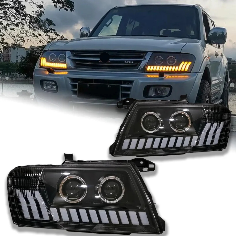 AKD Car Lights for Mitsubishi Pajero V73 LED Headlight Projector Lens 2004-2014 Montero V75 V77 Dynamic Signal DRL Accessories