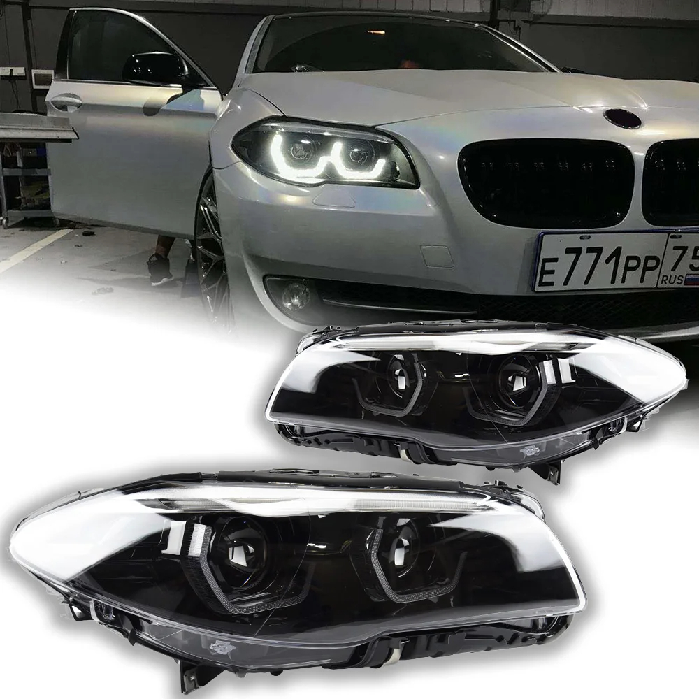 AKD Car Styling Head Lamp for BMW F10 Headlights 2010-2016 520i 525i 530i F18 LED Headlight DRL Projector Lens Auto Accessories