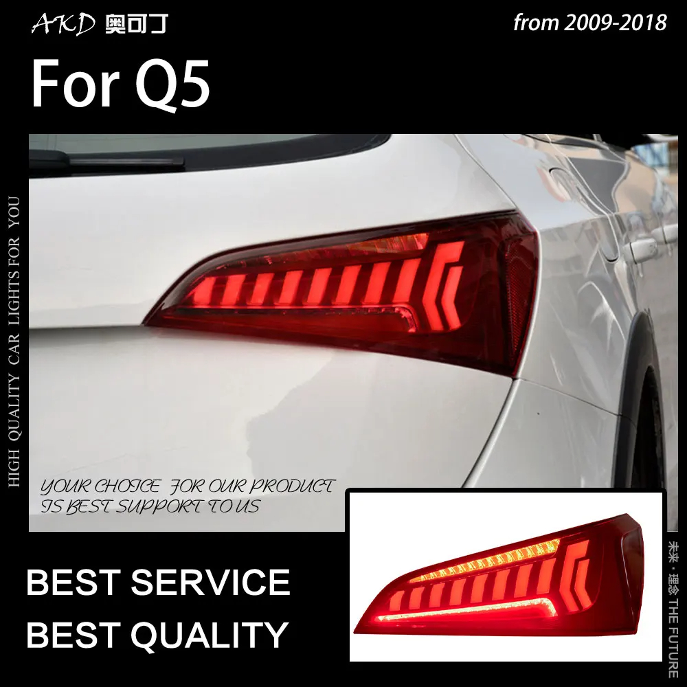 AKD Car Styling Tail Lamp for Audi Q5 Tail Lights 2014-2018 Q5 LED Tail Light Rear Lamp turn Signal Dynamic Auto DRL Accessories