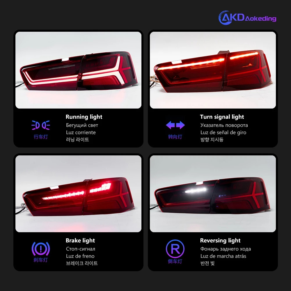 AKD Car Styling for A6 Tail Lights 2012-2016 A6L Classic LED Tail Lamp LED DRL Dynamic Signal Brake Reverse auto Accessories