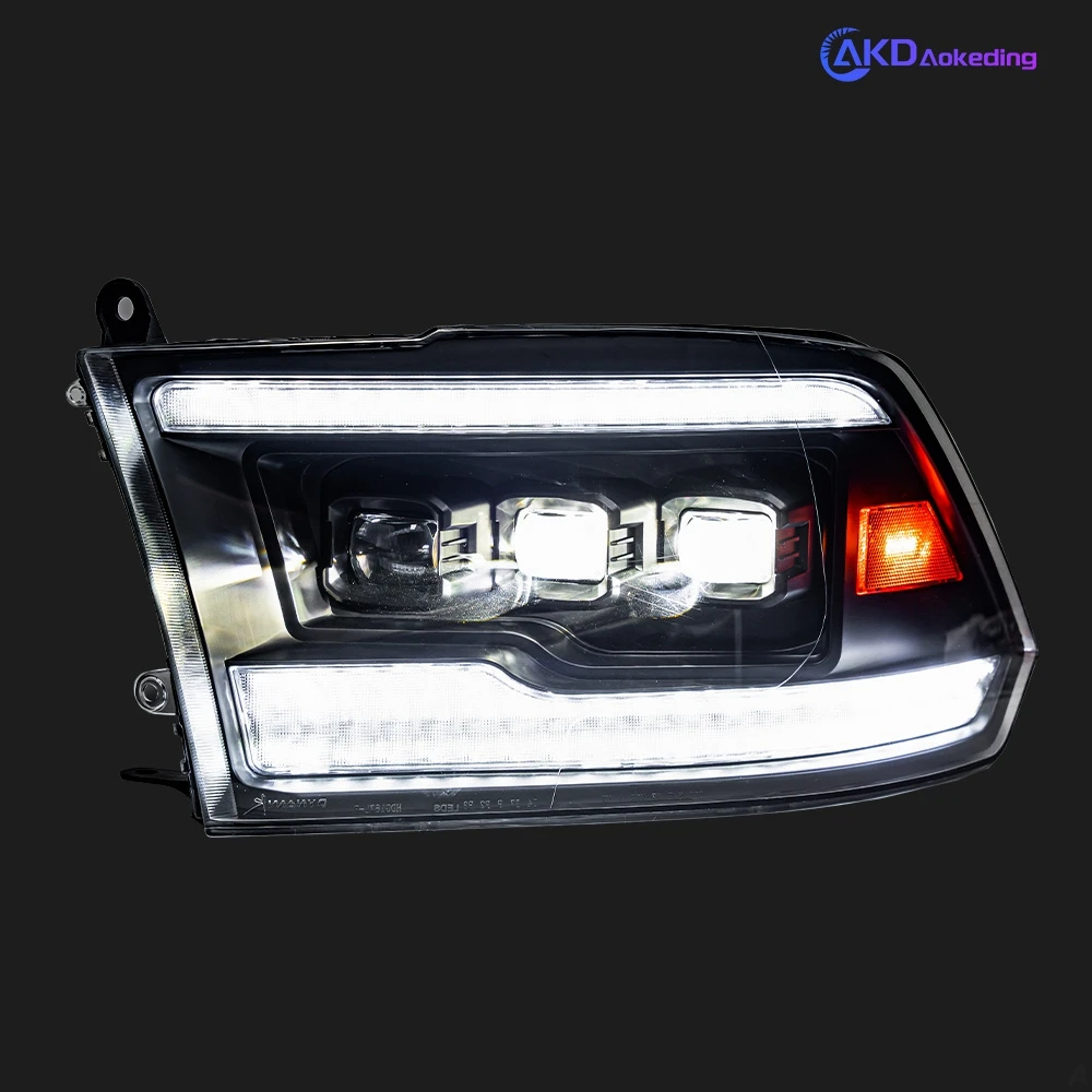 AKD Car Styling Head Lamp for Dodge Ram Headlights 2009-2018 Ram1500 2500 LED Headlight Projector 3 Lens Reverse auto Accessories